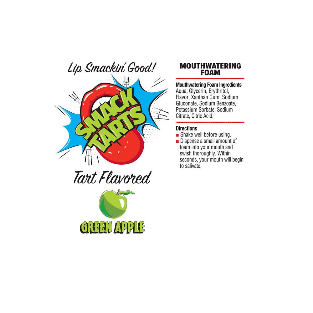 Smack Tarts Mouthwatering Foam - Green Apple - Sour Green Apple Flavoured - 80 ml Bottle - silkandsin
