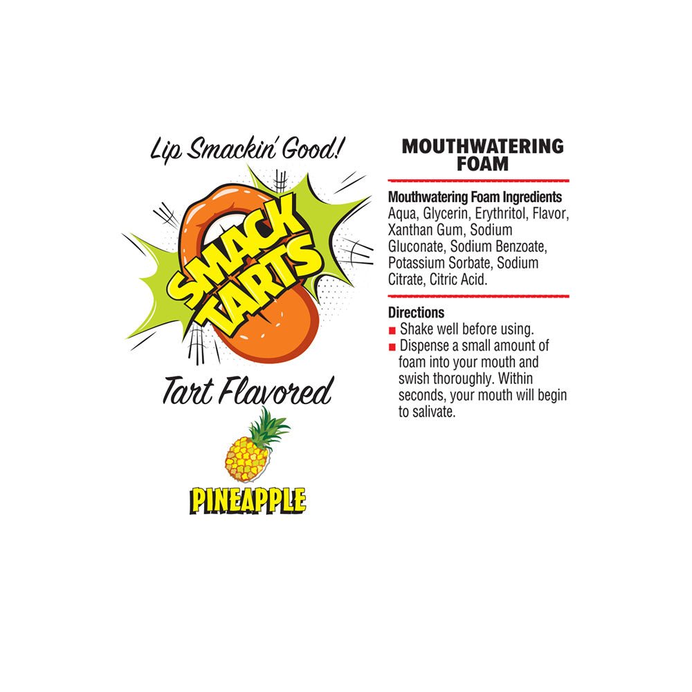 Smack Tarts Mouthwatering Foam - Pineapple - Sour Pineapple Flavoured - 80 ml Bottle - silkandsin