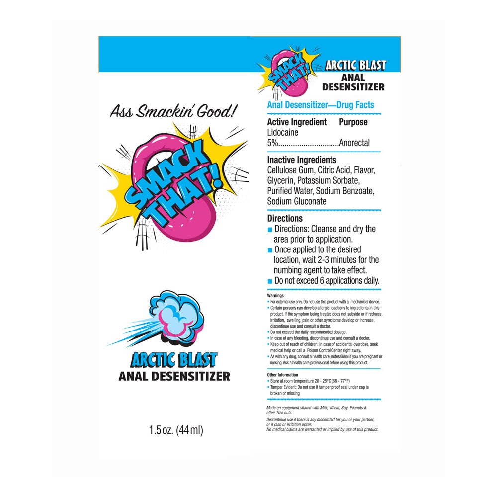 Smack That! Anal Desensitiser - Arctic Blast - Cooling Anal Desensitiser - 44 ml Tube - Silk and Sin