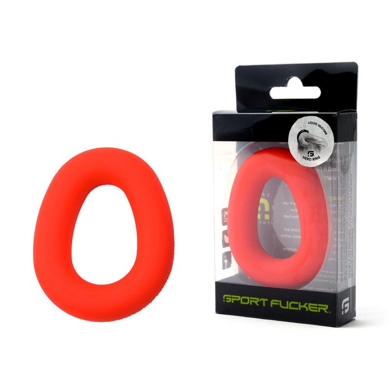 Sport Fucker Hero Ring - Red - Red Cock Ring - silkandsin