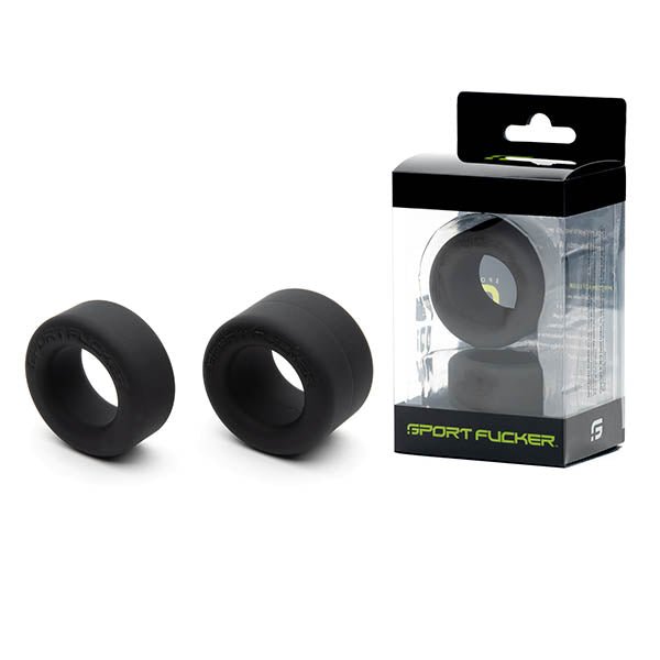 Sport Fucker Nutt Job Set - Black Cock Rings - Set of 2 - silkandsin