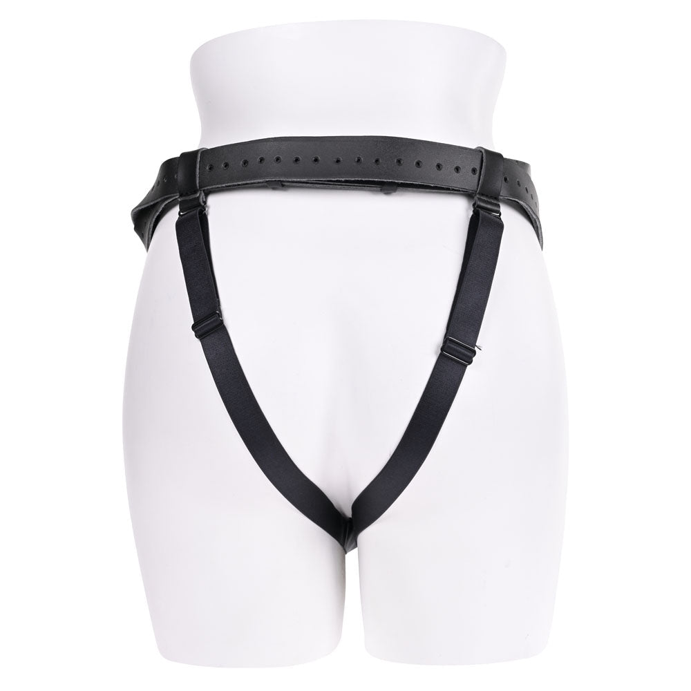 SPORTSHEETS Aurora High Waisted Strap On - Black Adjustable Strap - On Harness (No Probe Included) - silkandsin