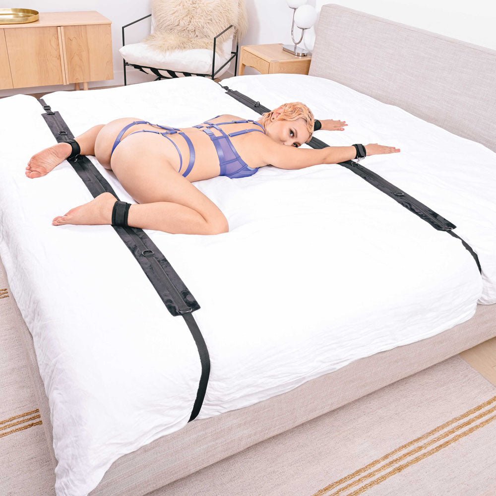 SPORTSHEETS No Matter Where Bondage Restraint System - Bed Restraints - silkandsin