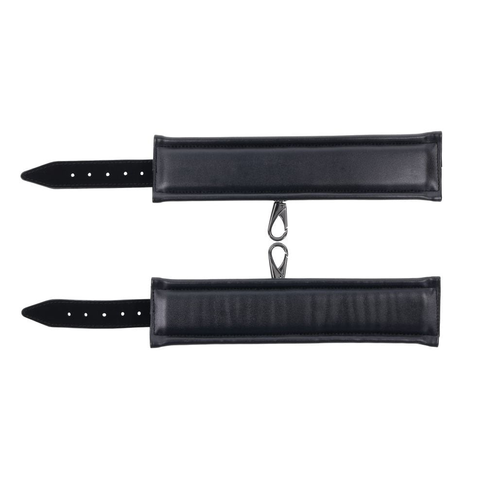 SPORTSHEETS Velvet Noir Handcuffs - Black Adjustable Cuff Restraints - silkandsin