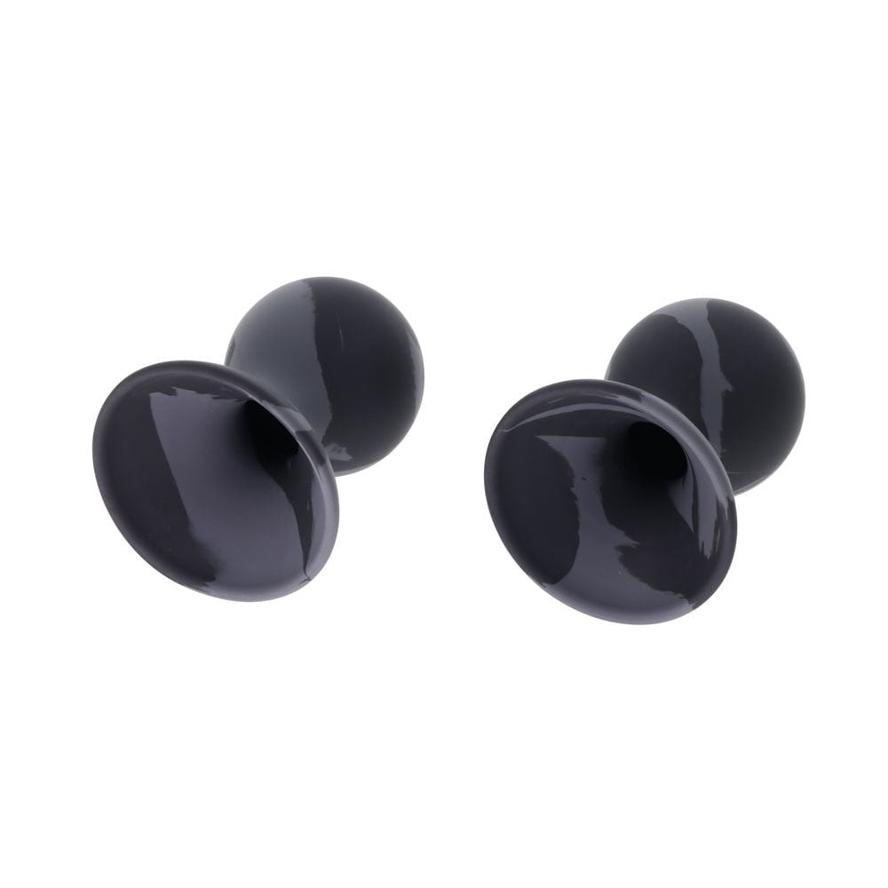 SPORTSHEETS Velvet Noir Silicone Nipple Suckers - Black/Grey Nipple Suckers - Set of 2 - silkandsin