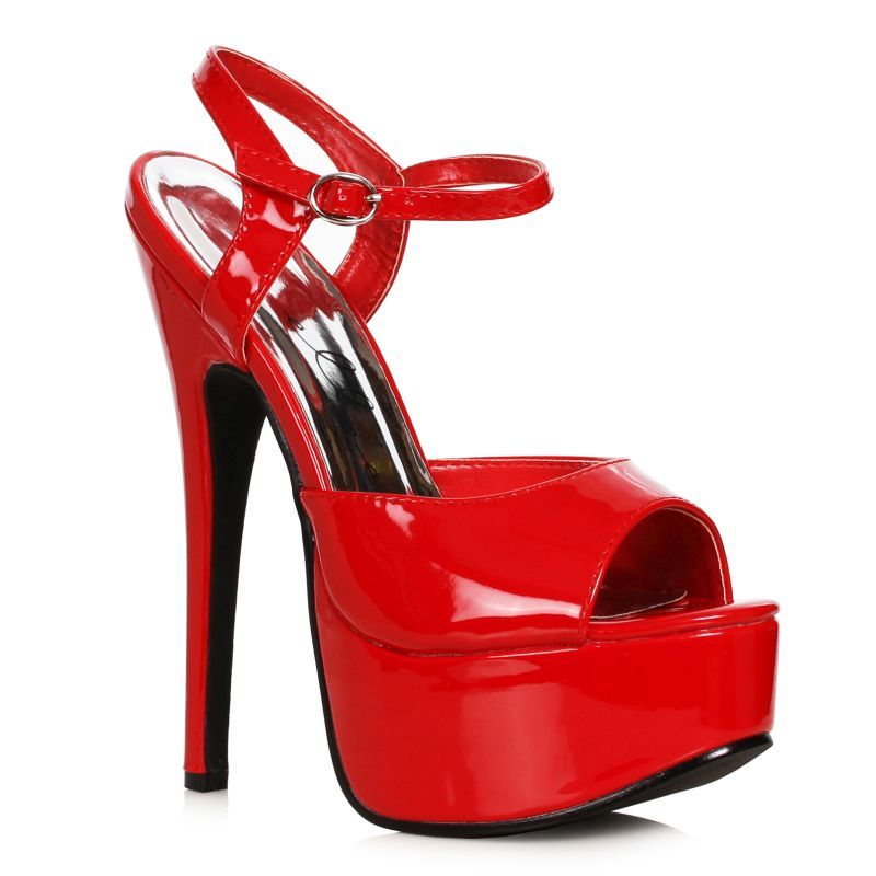 Stiletto Sandal Red 6.5in - Silk and Sin