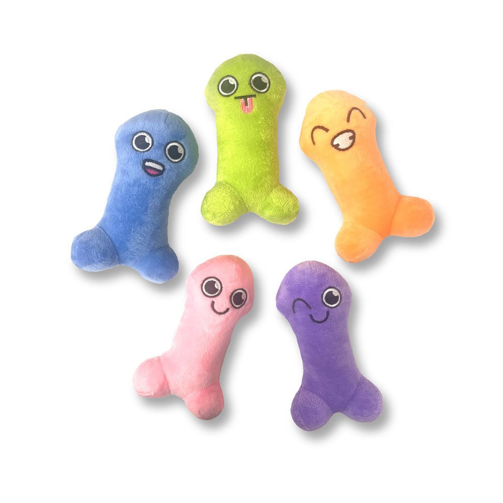 Suck A Bag Of Dicks Plushy Pillows - Mini Fuzzy Dicky Plushy Pillows - Set of 5 - silkandsin