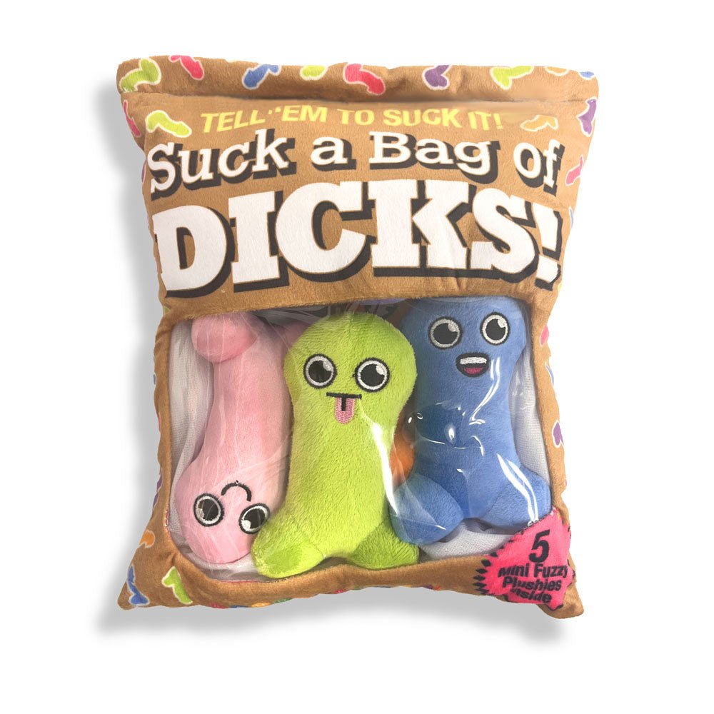 Suck A Bag Of Dicks Plushy Pillows - Mini Fuzzy Dicky Plushy Pillows - Set of 5 - silkandsin