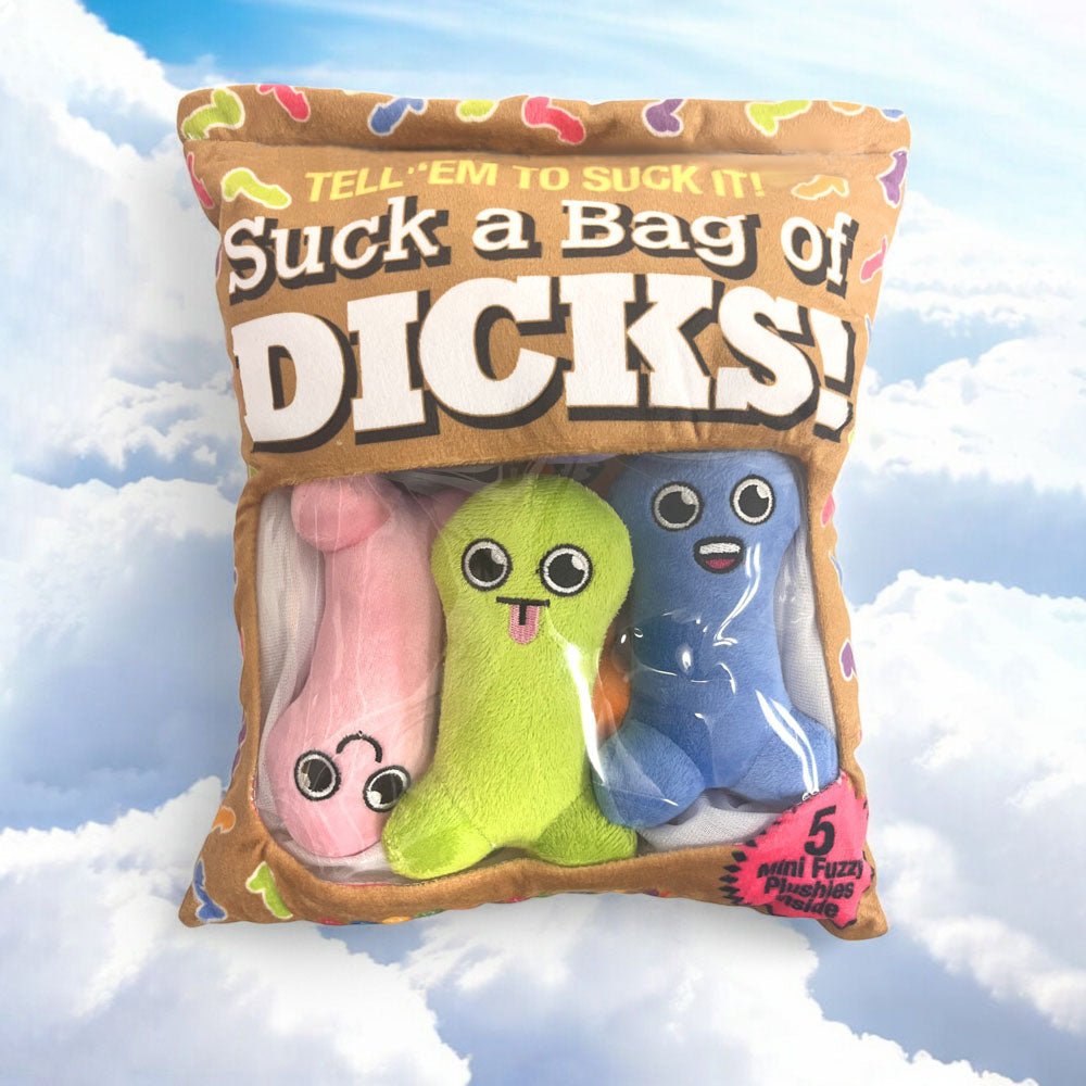 Suck A Bag Of Dicks Plushy Pillows - Mini Fuzzy Dicky Plushy Pillows - Set of 5 - silkandsin