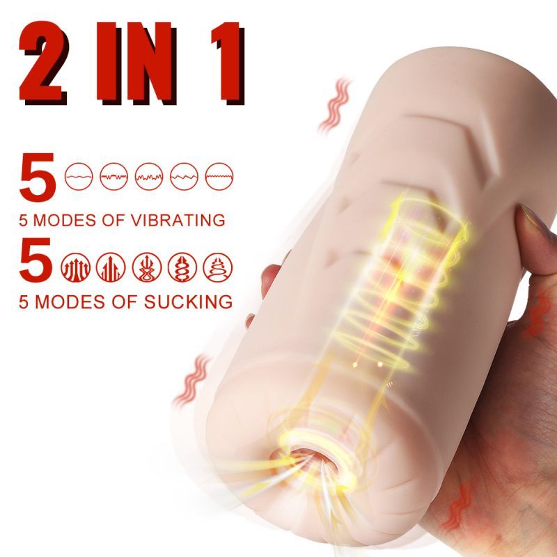 Suctroker Dual Density Vibrating Sucking Vaginal Masturbator V1 - Silk and Sin