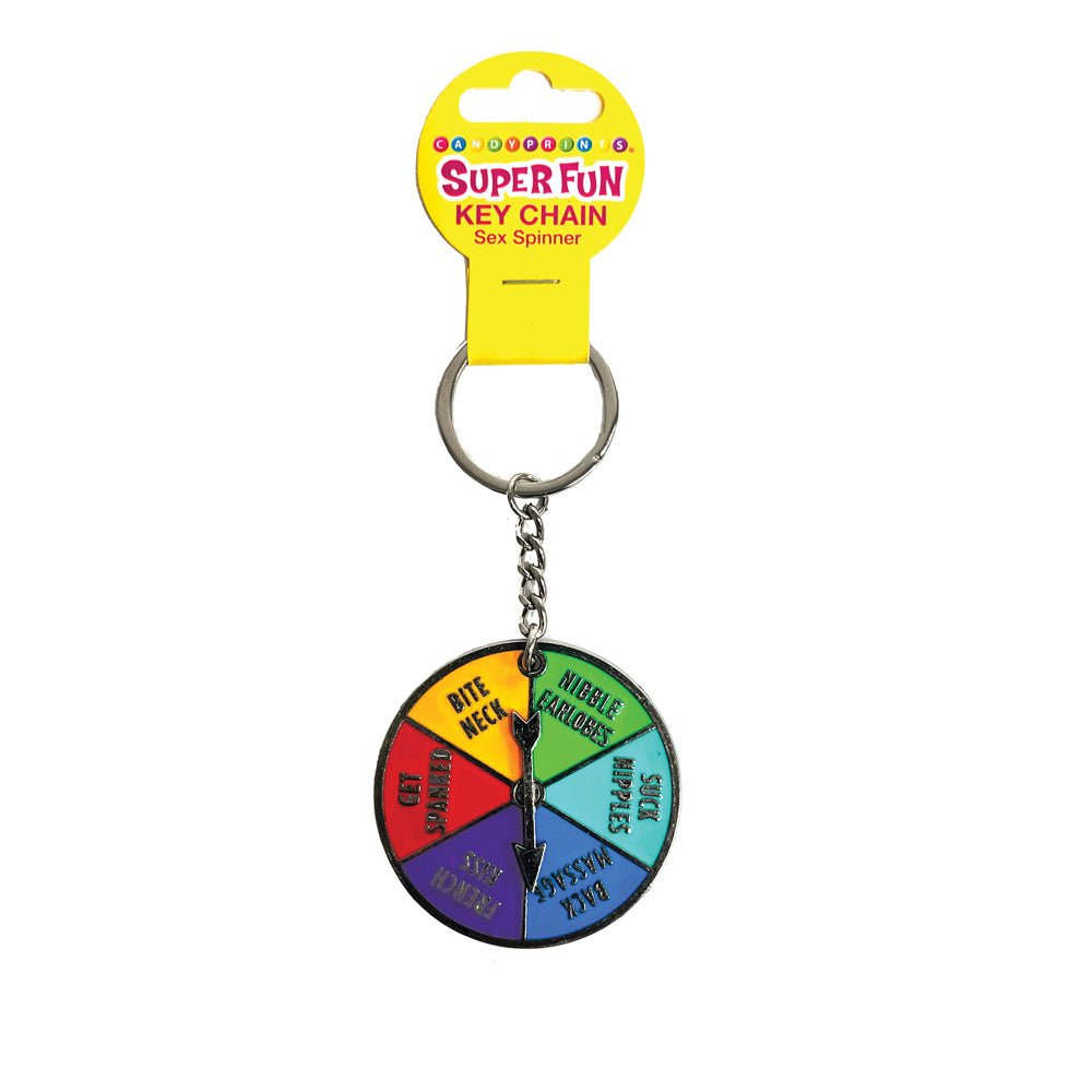 Super Fun Key Chain - Sex Spinner - Naughty Spinner Novelty Keychain - Silk and Sin