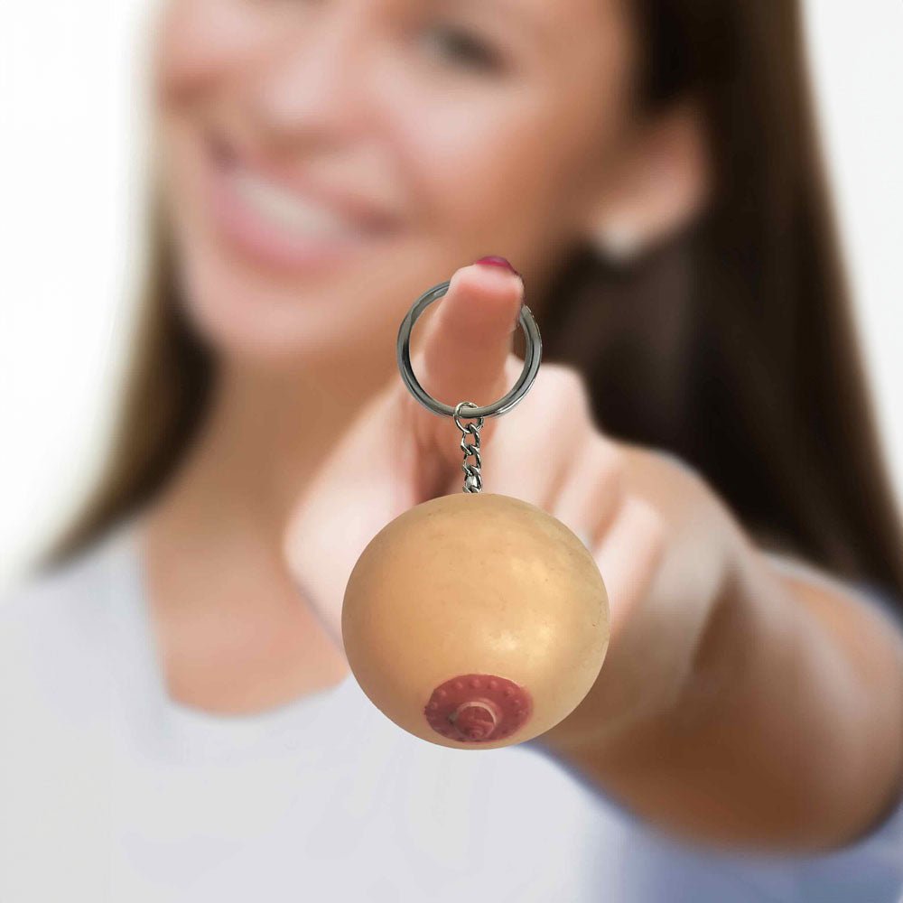 Super Fun Key Chain - Squishy Boob - Novelty Keychain - Silk and Sin