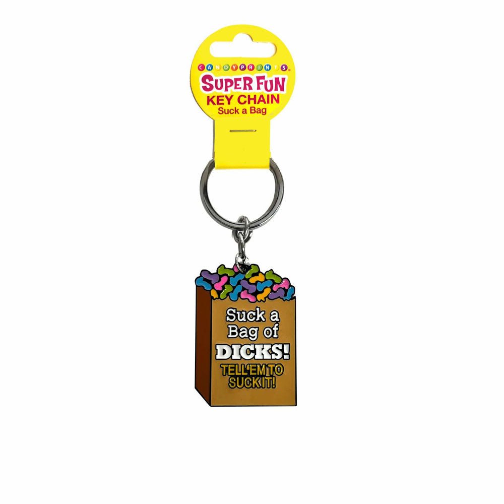 Super Fun Key Chain - Suck A Bag - Novelty Keychain - Silk and Sin