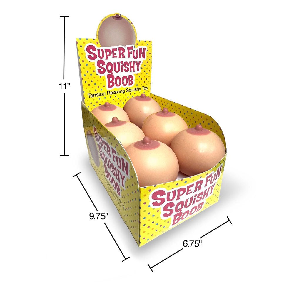 Super Fun Squishy Boobs - Counter Display - Boobie Stress Balls - Counter Display of 12 - Silk and Sin