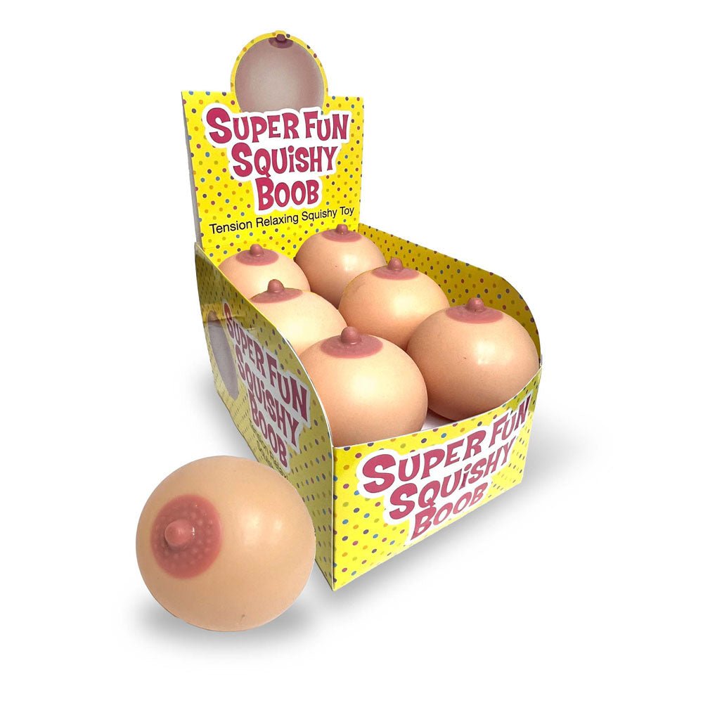 Super Fun Squishy Boobs - Counter Display - Boobie Stress Balls - Counter Display of 12 - Silk and Sin