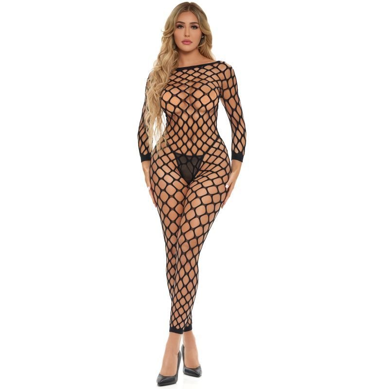 Swipe Right Crotchless Bodystocking Black - Silk and Sin