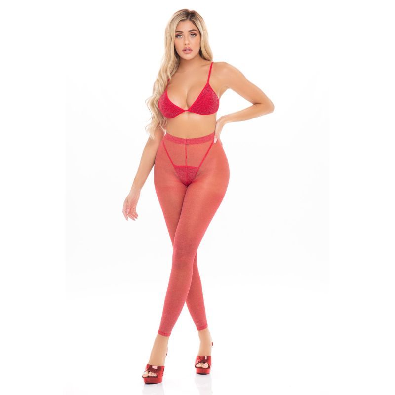 Tall Order 3 Pc Legging Set Red - Silk and Sin