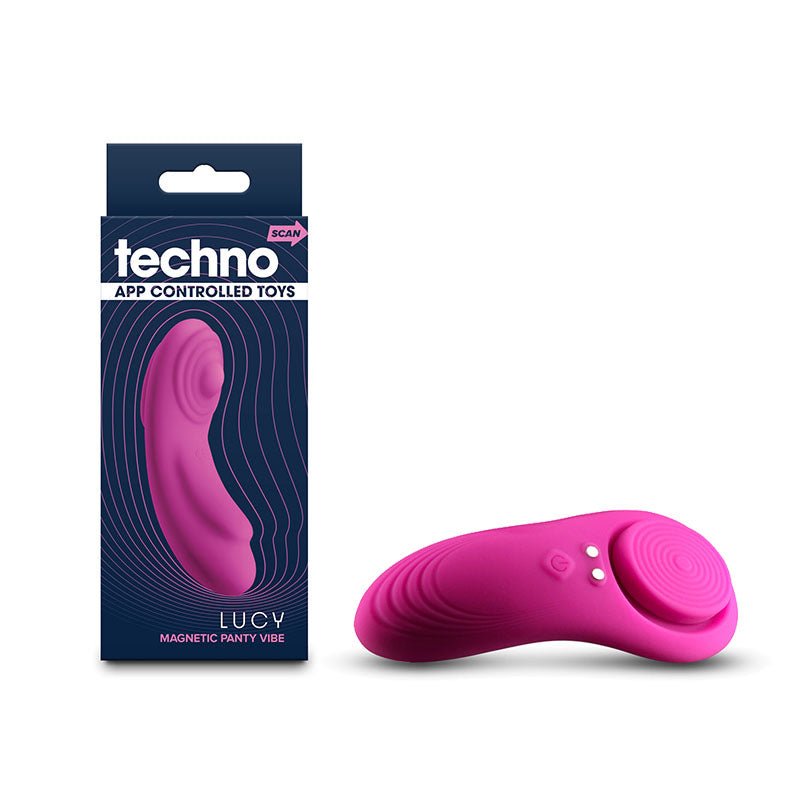Techno - Lucy - Magenta - Magenta USB Rechargeable Panty Vibrator with App Control - Silk and Sin