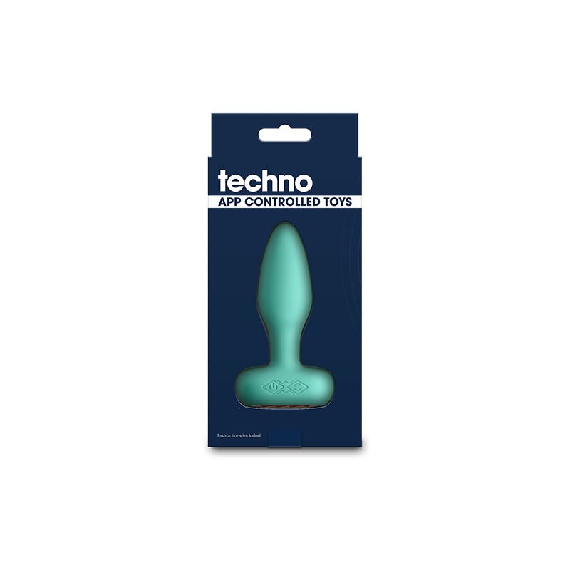 Techno - Prism - Teal 10.9 cm USB Rechargeable Butt Plug with App Control - Silk and Sin