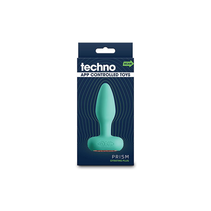 Techno - Prism - Teal 10.9 cm USB Rechargeable Butt Plug with App Control - Silk and Sin