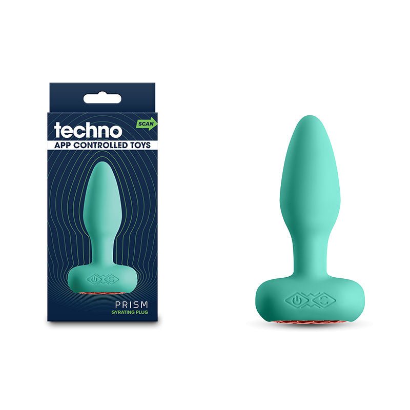 Techno - Prism - Teal 10.9 cm USB Rechargeable Butt Plug with App Control - Silk and Sin