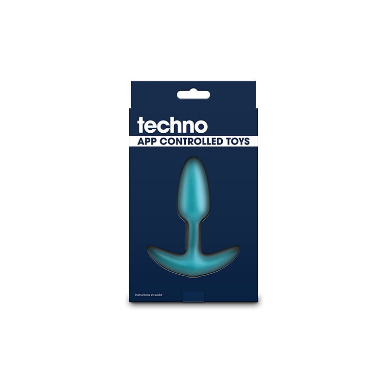 Techno - Trance - Blue 10.9 cm USB Rechargeable Butt Plug with App Control - Silk and Sin