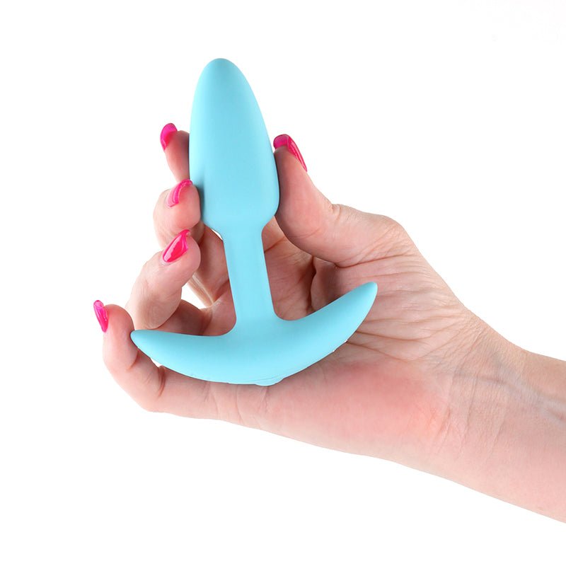 Techno - Trance - Blue 10.9 cm USB Rechargeable Butt Plug with App Control - Silk and Sin