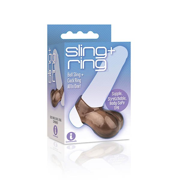 The 9's Sling and Ring - Black Cock & Balls Ring - Silk and Sin