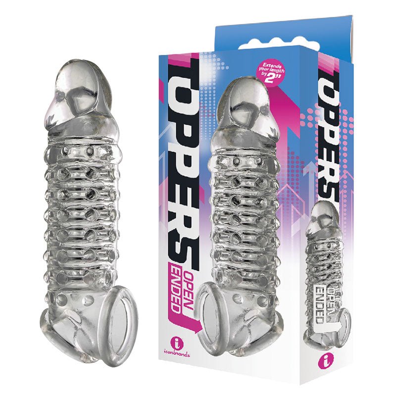 The 9's Toppers Open Ended - Clear Penis Extension Sleeve - Silk and Sin