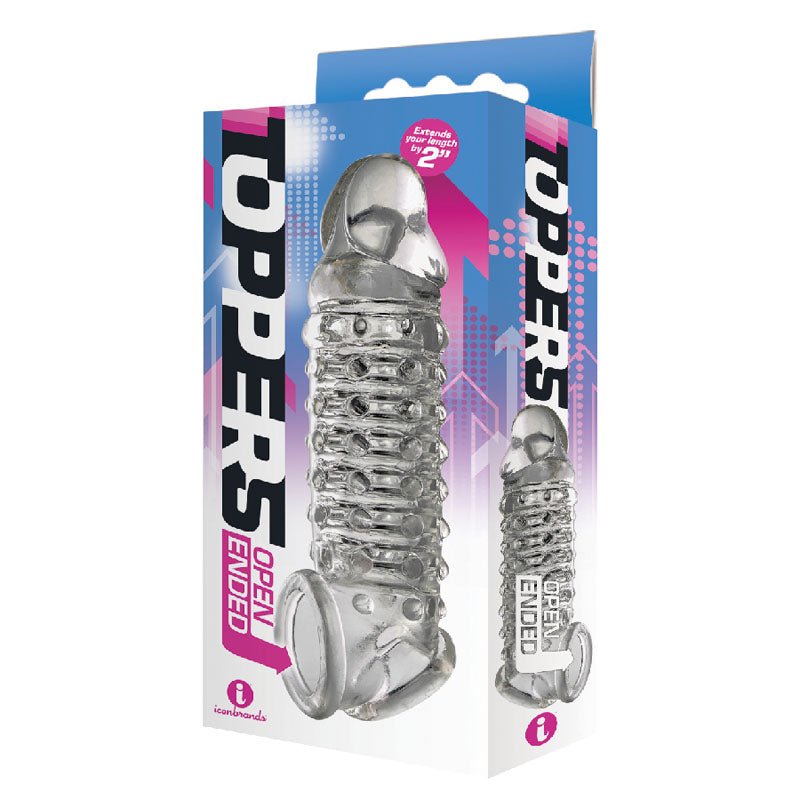 The 9's Toppers Open Ended - Clear Penis Extension Sleeve - Silk and Sin