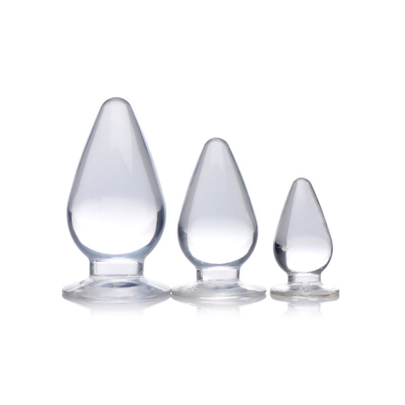 Triple Cones 3 Pc Anal Plug Set Clear - Silk and Sin