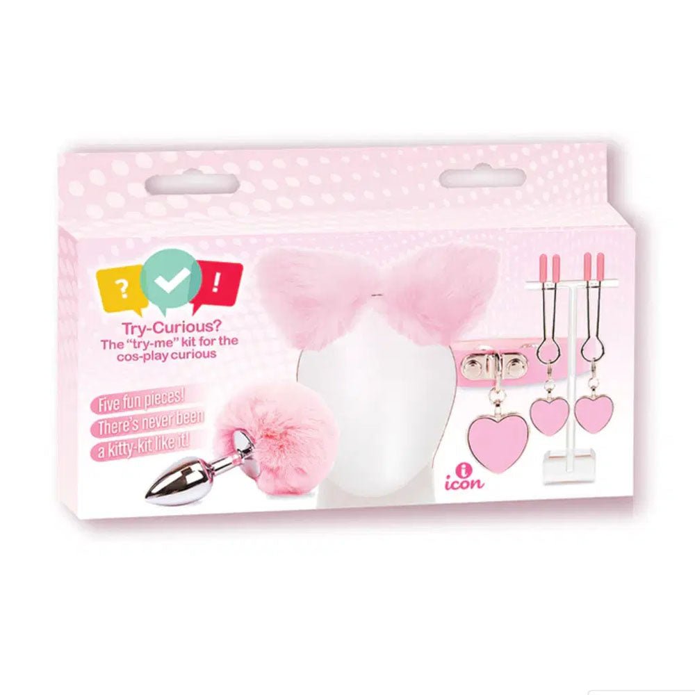 Try-Curious Kitty Kit - Pink Cosplay Kit - 5 Piece Set - Silk and Sin