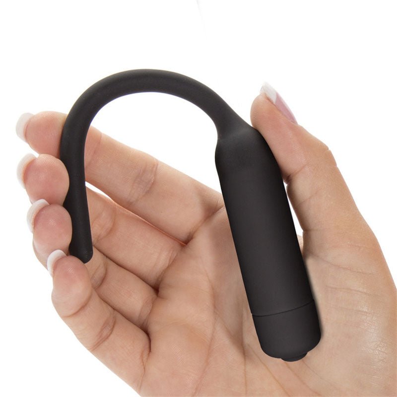 Ultimate Silicone Vibrating Urethral Dilator - Black Vibrating Urethral Sound - Silk and Sin