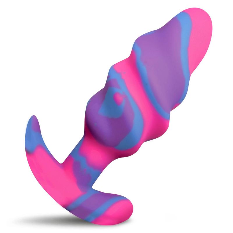 Unicorn Swirl Silicone Butt Plug Medium - Silk and Sin