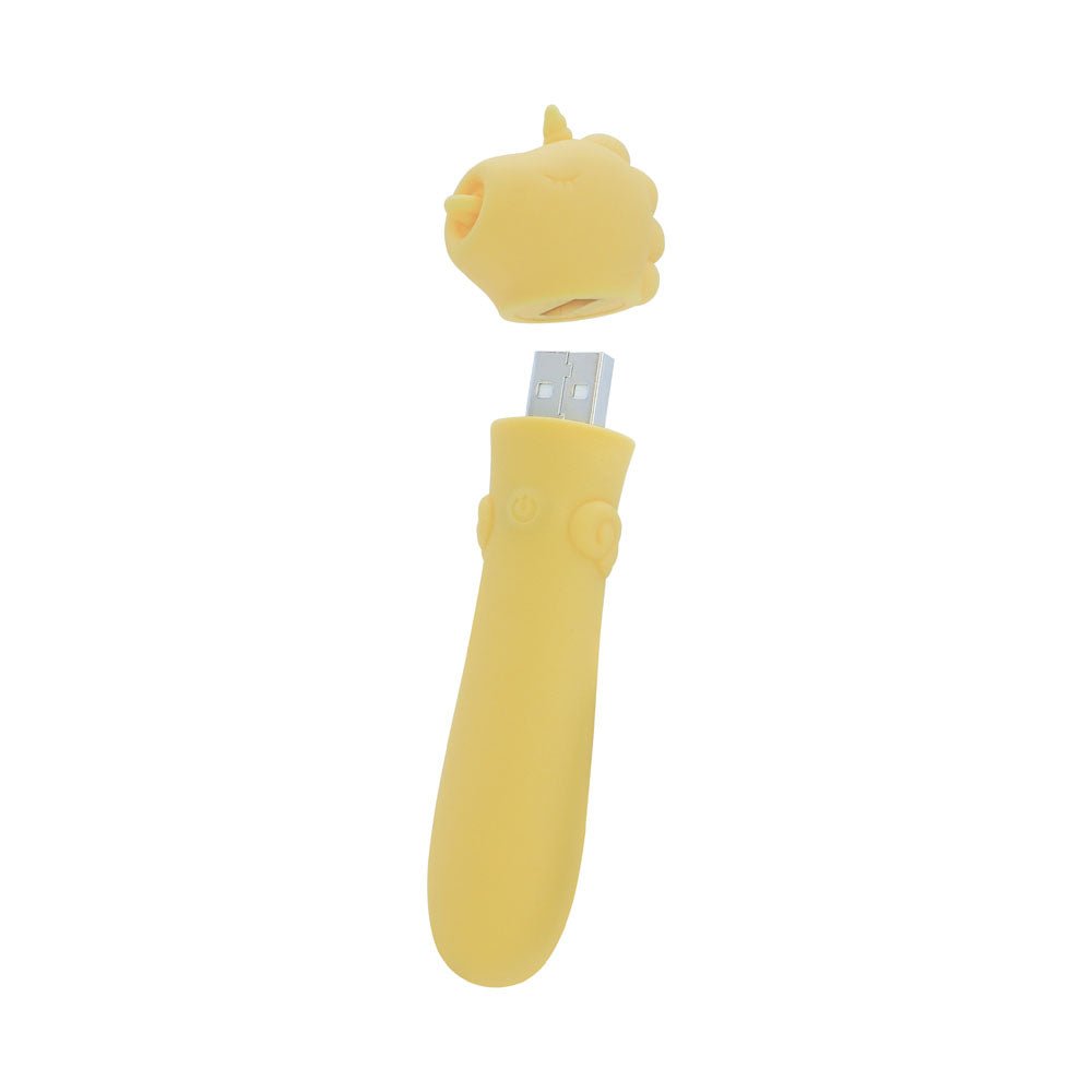Unihorn - USB Bullet - Bean Blossom - Yellow USB Rechargeable Vibrating Bullet - silkandsin