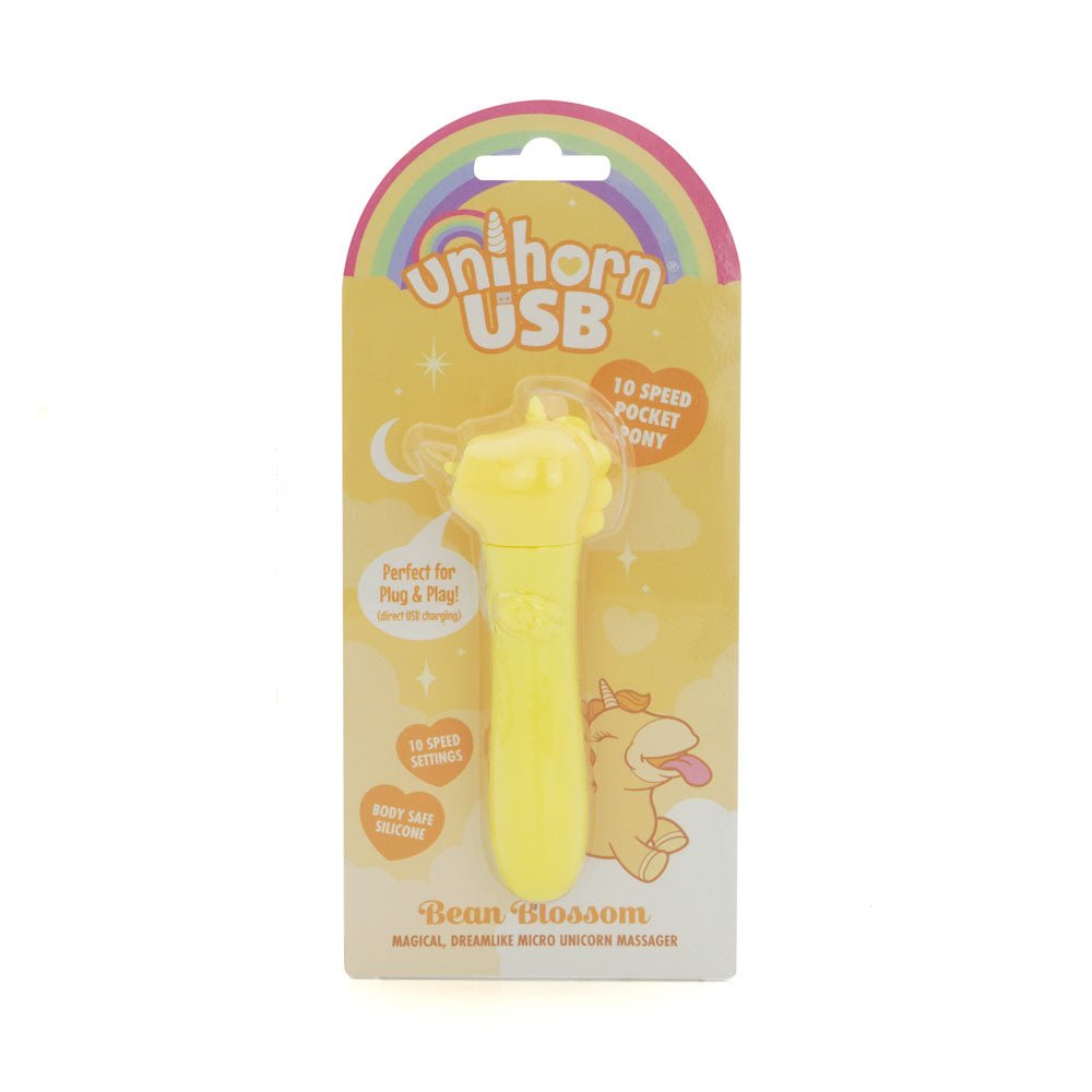 Unihorn - USB Bullet - Bean Blossom - Yellow USB Rechargeable Vibrating Bullet - silkandsin