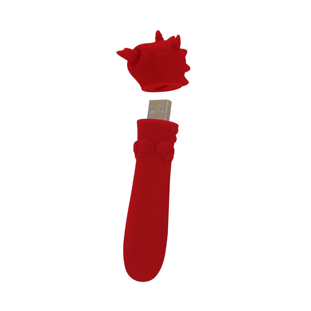 Unihorn - USB Bullet - Blaze Diablo - Red USB Rechargeable Vibrating Bullet - silkandsin
