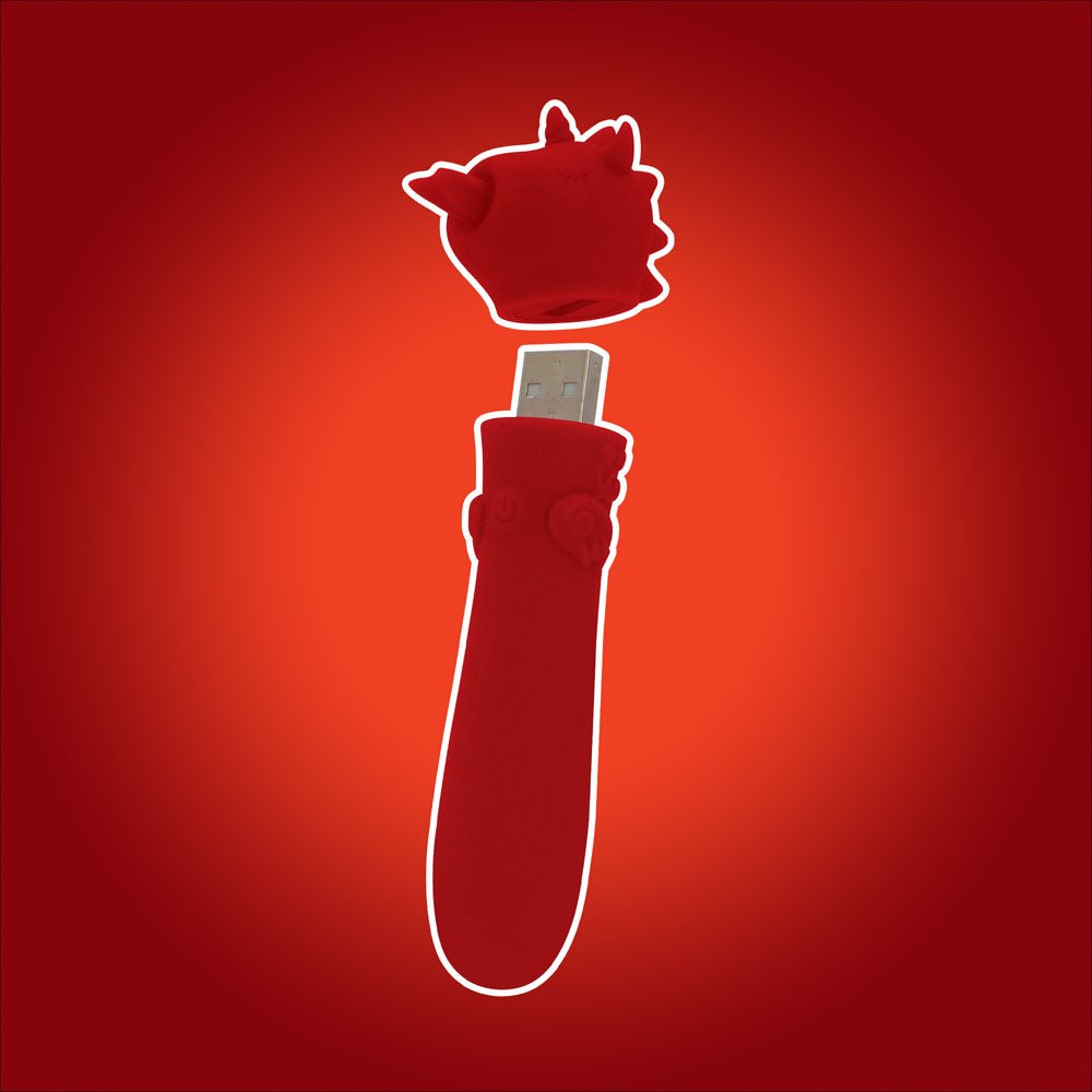 Unihorn - USB Bullet - Blaze Diablo - Red USB Rechargeable Vibrating Bullet - silkandsin