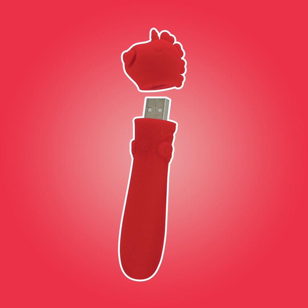 Unihorn - USB Bullet - Cupid's Beau - Red USB Rechargeable Vibrating Bullet - silkandsin