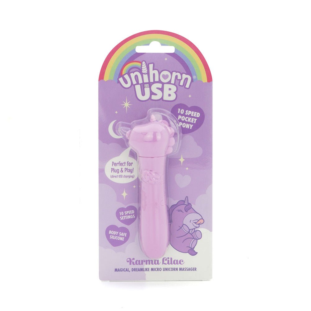 Unihorn - USB Bullet - Karma Lilac - Lilac USB Rechargeable Vibrating Bullet - silkandsin