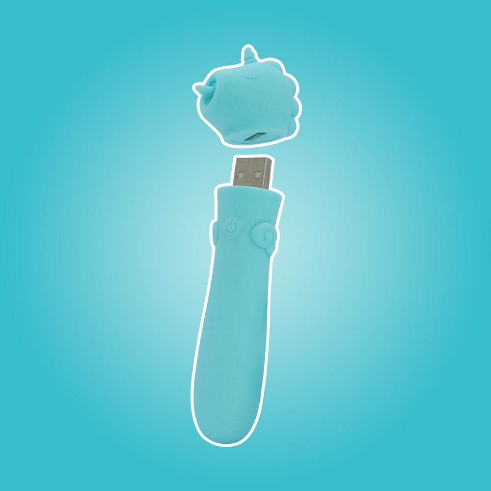 Unihorn - USB Bullet - Mount'n Peak - Teal USB Rechargeable Vibrating Bullet - silkandsin