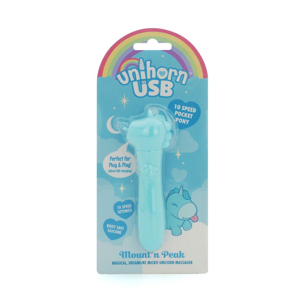 Unihorn - USB Bullet - Mount'n Peak - Teal USB Rechargeable Vibrating Bullet - silkandsin