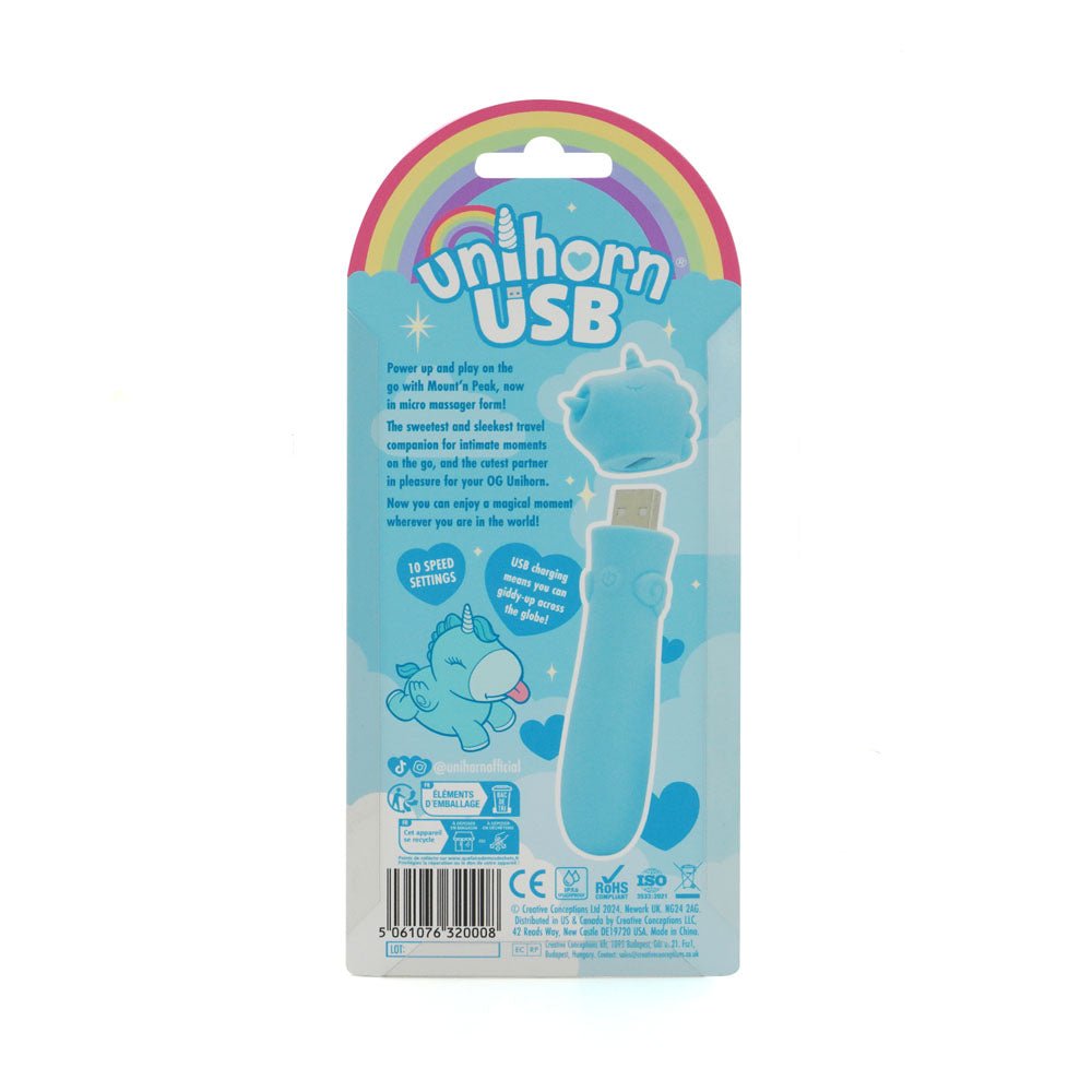 Unihorn - USB Bullet - Mount'n Peak - Teal USB Rechargeable Vibrating Bullet - silkandsin