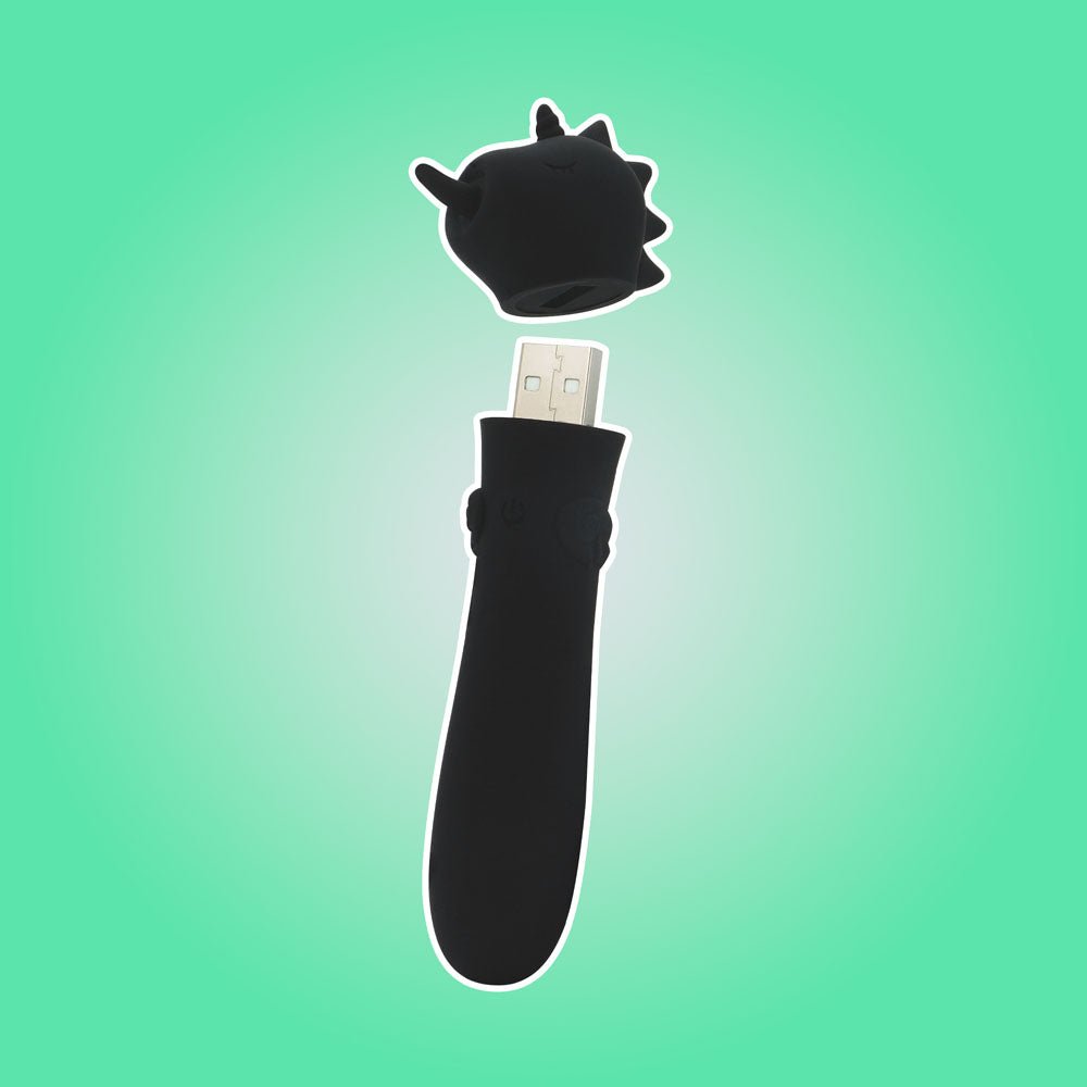 Unihorn - USB Bullet - Wild Spirit - Black USB Rechargeable Vibrating Bullet - silkandsin