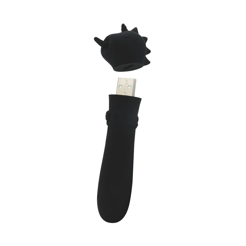 Unihorn - USB Bullet - Wild Spirit - Black USB Rechargeable Vibrating Bullet - silkandsin