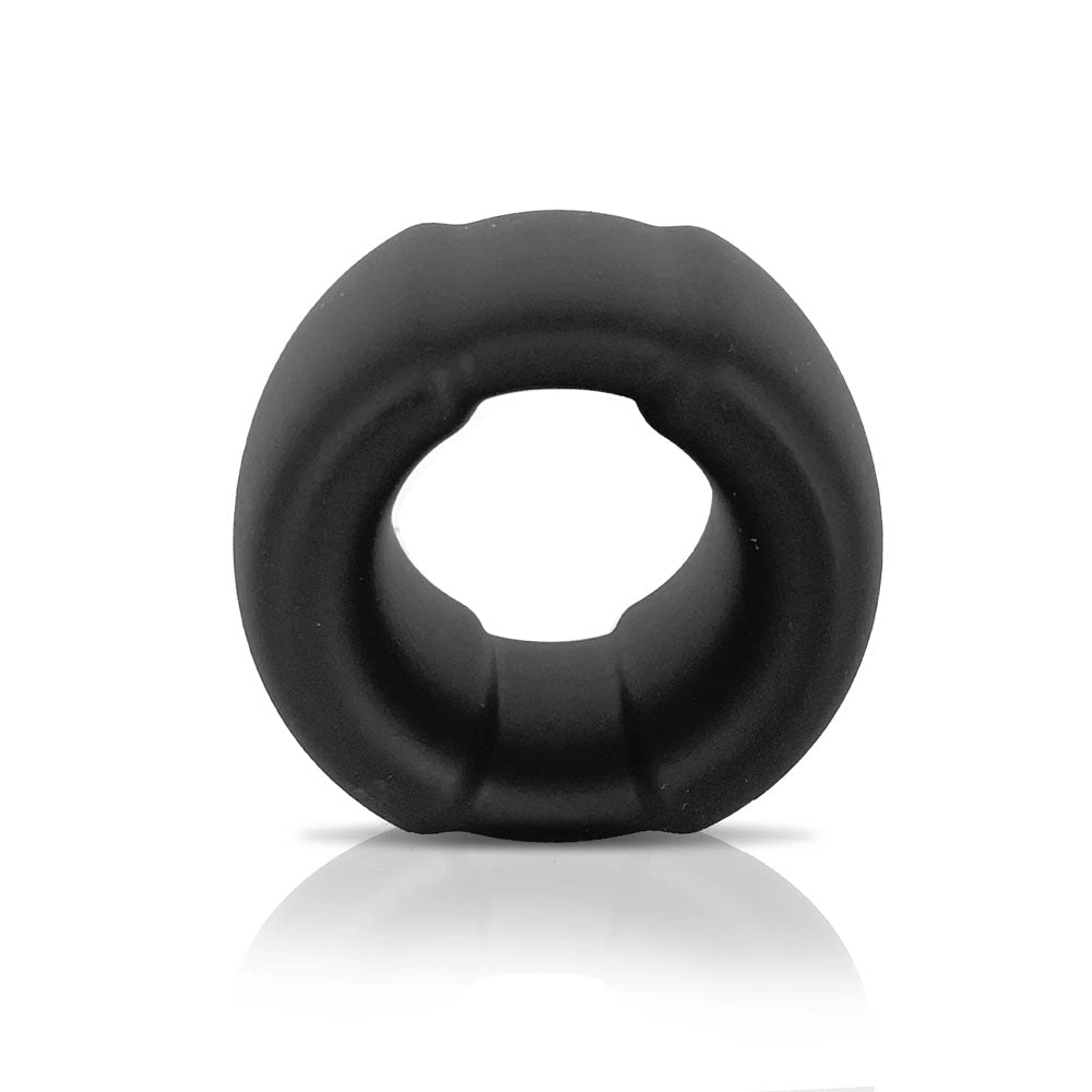 VERS Liquid Silicone Weight Steel Core Ball Stretcher - Black Ball Stretcher Ring with Steel Core - silkandsin