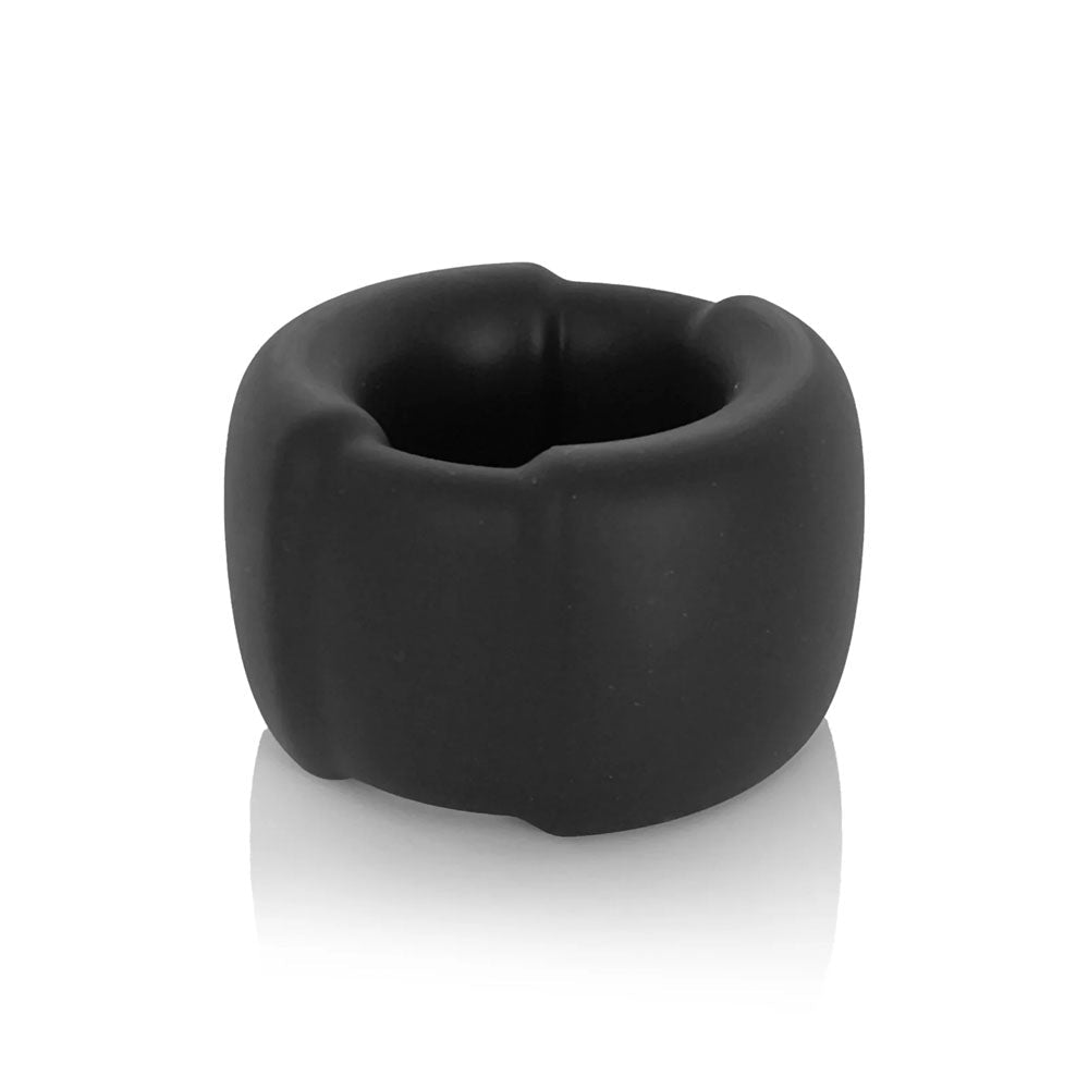 VERS Liquid Silicone Weight Steel Core Ball Stretcher - Black Ball Stretcher Ring with Steel Core - silkandsin
