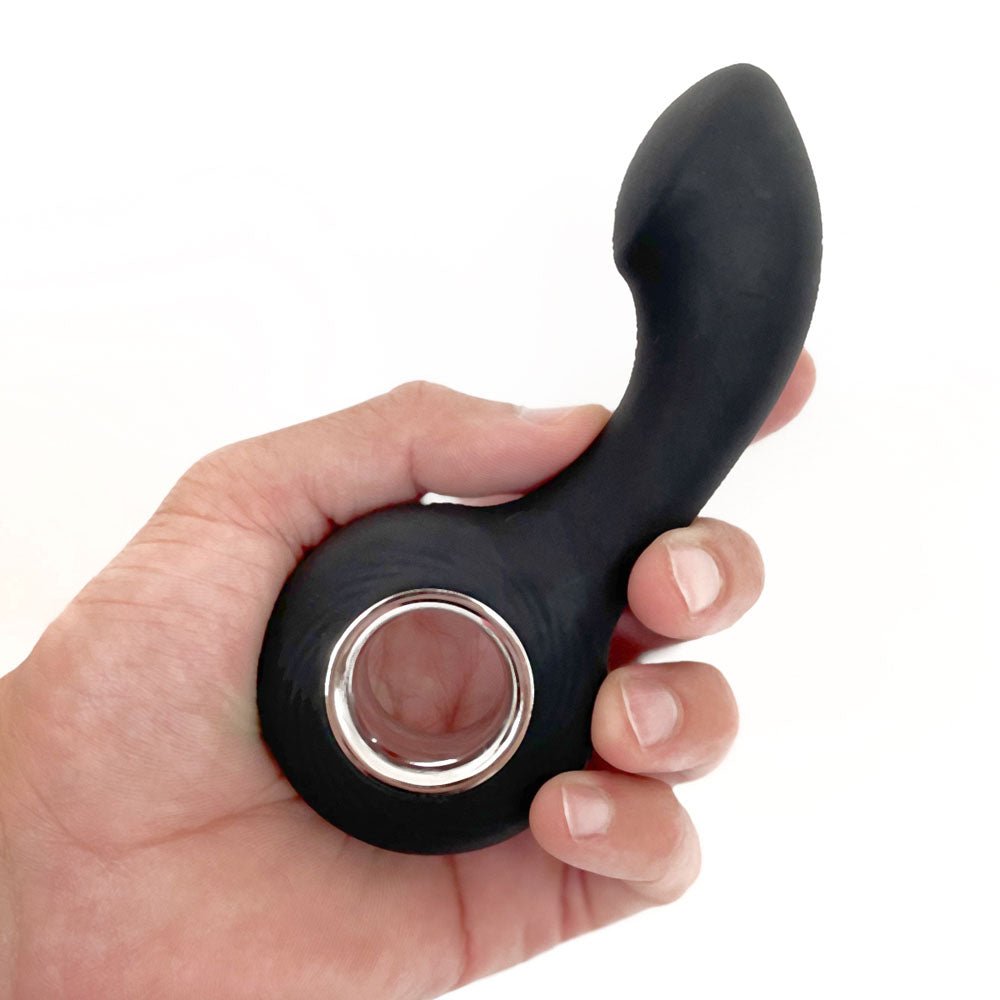 VERS Rechargeable Silicone P - Spot Vibe - Black 13 cm USB Rechargeable Prostate Massager - silkandsin