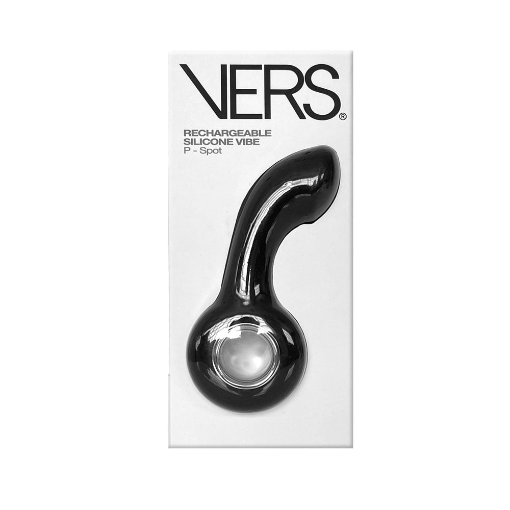 VERS Rechargeable Silicone P - Spot Vibe - Black 13 cm USB Rechargeable Prostate Massager - silkandsin