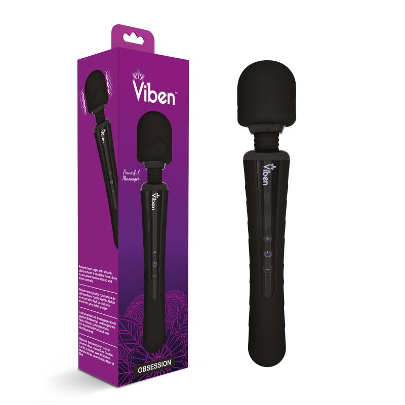 Viben Obsession Rechargeable Wand Massager Black - Silk and Sin